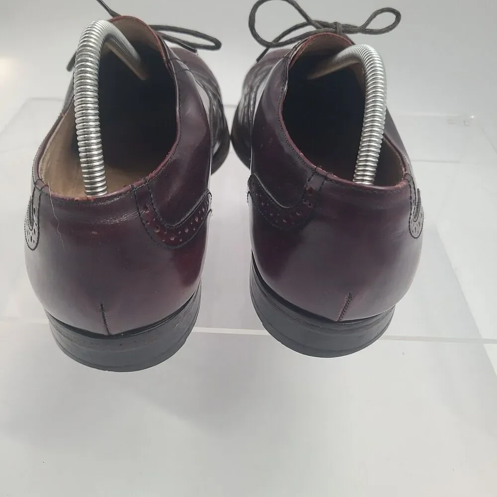 Botany 500 Leather Wing Tip Dress Shoes US Size 10W Burgundy